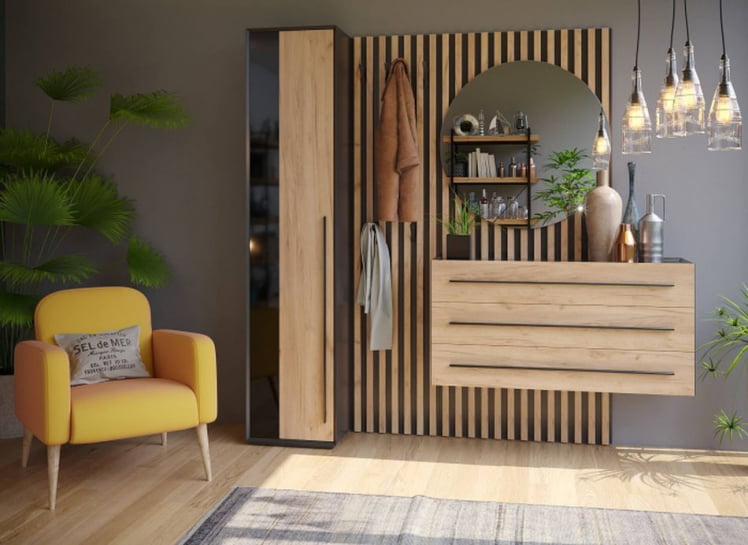 Вешалка настенная Неаполь ЛД 134.010.000 Черный Дуб вотан_1