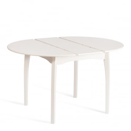 Стол DIAMANTE круглый бук, мдф, шпон дуба, 100 х 100+30 х 75 см, Ivory white_7