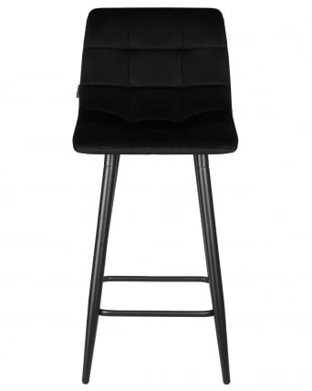 Стул полубарный DOBRIN OLIVIA (черные матовые ножки, черный велюр (108-77))_5