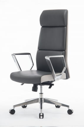 Кресло офисное LONDON LUX Темно-светло серый_1