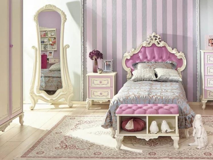 Кровать односпальная 900 с мягким изголовьем Маркиза ЛД 517.065.000 Алебастр Сиреневый_6