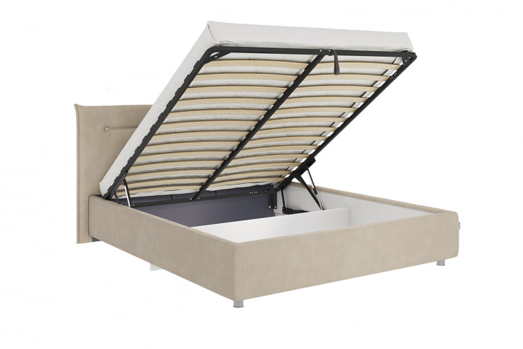 Кровать 1.6 Альба с подъем. механизмом ZP.KM1.6-15 капучино (велюр)_2