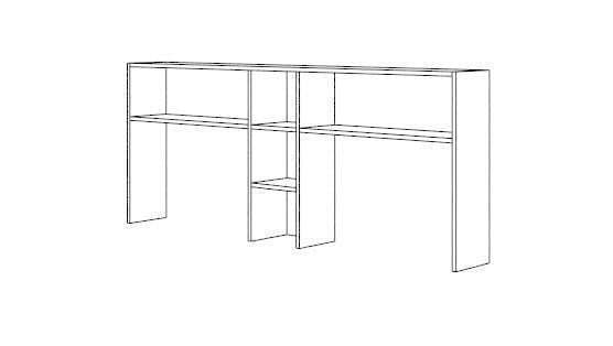 Надстройка стола двойного Остин Модуль №15 Ясень шимо светлый_1