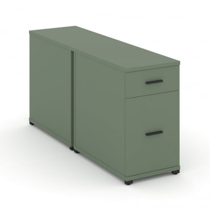 Тумба двухсторонняя опорная приставная с ящиком и распашным фасадом CONCEPT CN.DTGO-005 B/W Кобо Черный_0