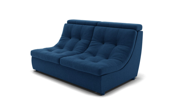 Диван Монако-1 (ЗР) Цвет фасада: Синий; Тип: Прямой; Материал фасада: Металл/Велюр_0