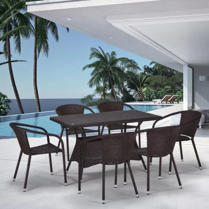 Комплект плетеной мебели T198D/Y137C-W53 Brown 6Pcs_0