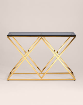 Консоль ИНСИГНИЯ 115*30 Золото стекло smoke_2