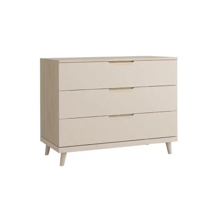 Комод Сканди с 3 ящиками Жемчужно-белый_0