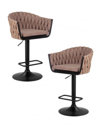 Стул барный ДОБРИН ЛЕОН (коричневая ткань (ЛАР 275-3)) 2 шт / DOBRIN LEON (LAR_0