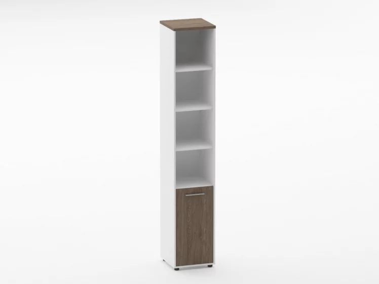 Шкаф 5 узкий верх открытый, низ глухая дверь Deka 10.23.11Л Дуб Верцаска/Белый_0