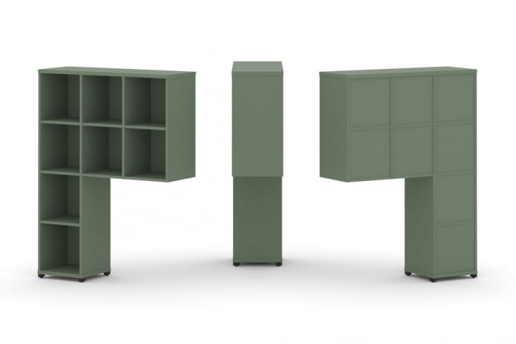 Надставка на стол высокая односторонняя + задняя стенка (8 шт.) CONCEPT CN.ONV-001 Кобо Черный металл_0