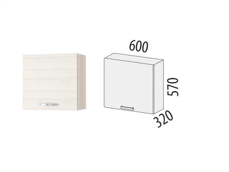 Шкаф кухонный над вытяжкой Графит 74.14 Сосна Астрид /Ваниль_1