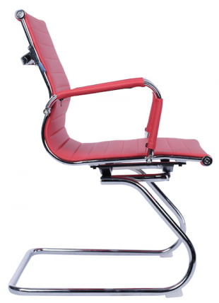 Кресло для посетителей Leo CF экокожа Красный_1