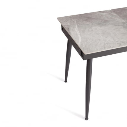 Стол обеденный Balmoral / Балморал столешница керамика (глянцевая) / опоры металл, серый/черный, (120+40)х80х75 см_4