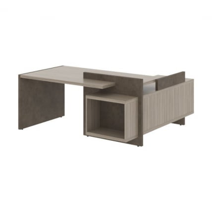 Стол руководителя правый WOOD&STONE СФ-531222 Дрифтвуд Бетон Чикаго темный_0