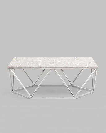 Журнальный столик Авалон silver 122*66 Серый мрамор_4