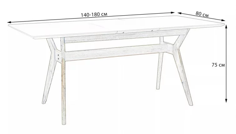 Стол Нарвик раскладной 140-180 БУК-Мрамор Бьянко_9