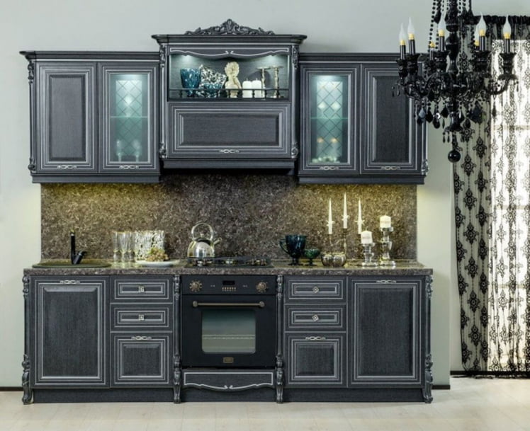 Шкаф кухонный 600 горизонтальный открытый Италия ЛД 275.717.000 Черный Дуб темный_2