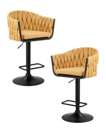 Стул барный ДОБРИН ЛЕОН (желтая ткань (ЛАР 275-8)) 2 шт / DOBRIN LEON (LAR_0