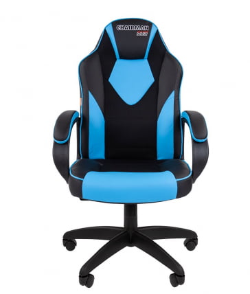 Кресло геймерское CHAIRMAN GAME 17 Черный Голубой_2