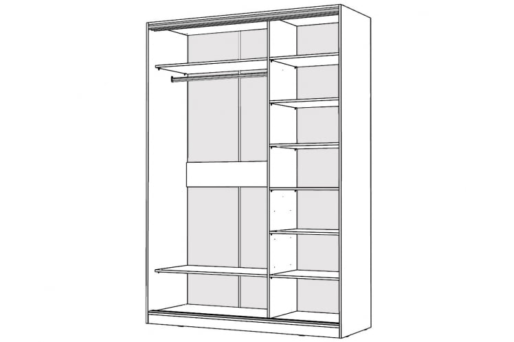 Шкаф-купе 2-х дверный Виктория 1400х584х2300, Белый 14ДЗЗЗДЗЗЗ-ПП-Б 310-94_1