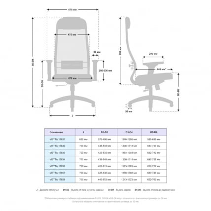 Офисное кресло МЕТТА Комплект 18/2D, Основание 17832 Синий Blue_3