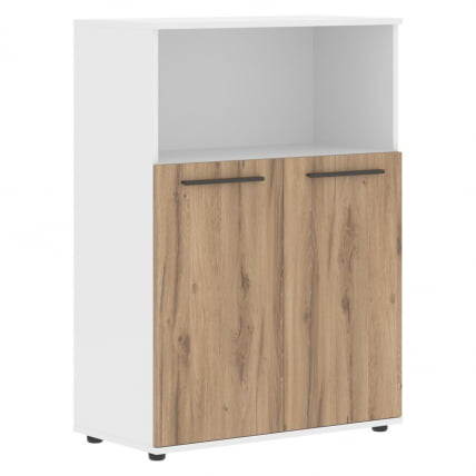 Шкаф с глухими малыми дверьми ЕДИС ЕМCС 85.3 Дуб Денвер светлый Мокко Белый / EDIS EMCS_0