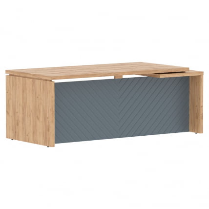 Стол руководителя левый Torr LUX TLCT 209 L Дуб Бофорд Серо-голубой_0