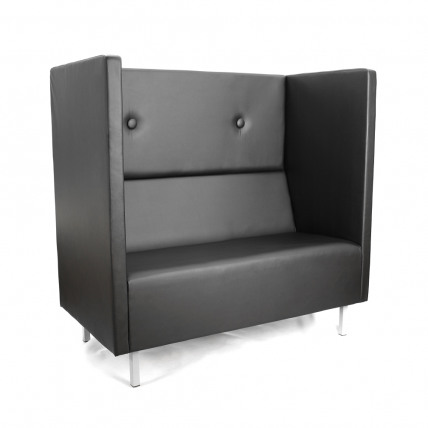 Диван офисный двойной Скайнет модуль В с высокой спинкой черный Ecotex 3001_0