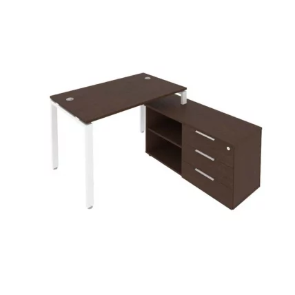 Рабочая станция на П-образном м/к с опорной тумбой правая Metal System БП.РС-СТС-2.2 Пр Венге/Белый_0