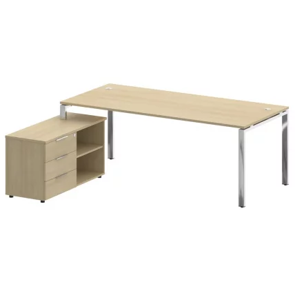 Стол рабочий руководителя с опорной тумбой левый METAL SYSTEM DIRECT БГ.СРТ-6.9 Л Акация Лорка_0