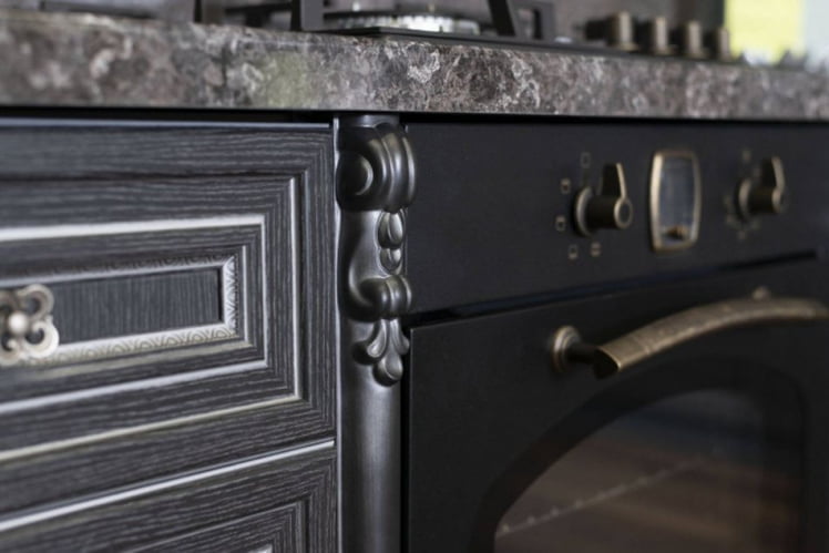 Кухонный гарнитур угловой Италия №07 Черный Дуб темный_9