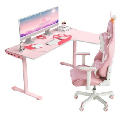 Стол письменный (для компьютера) угловой EUREKA ERK-L60R-PK-V2 (правый), розовый_6