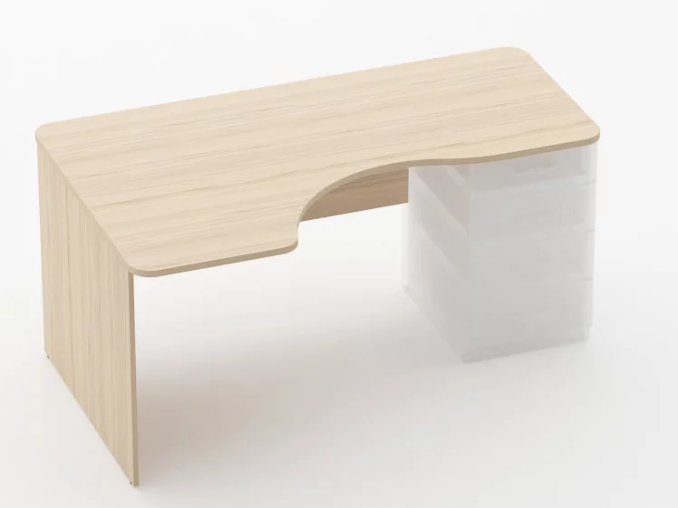 Стол угловой под встроенную тумбу Glassy 1.141.16Л Туя_0