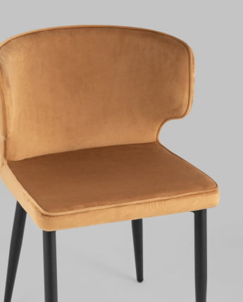 Стул Матео черные ножки велюр Терракотовый_7