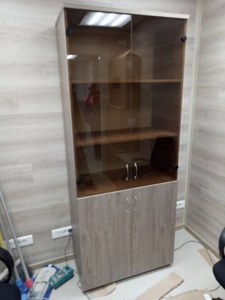 Шкаф высокий со стеклом Twin 16.16.131 Дуб Верцаска_3