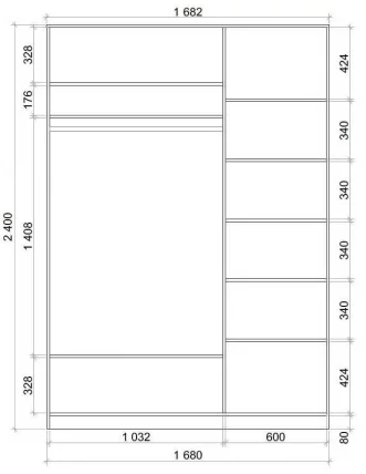 Шкаф-купе Хит-24-17-77 Орхидея Ясень шимо темный_2