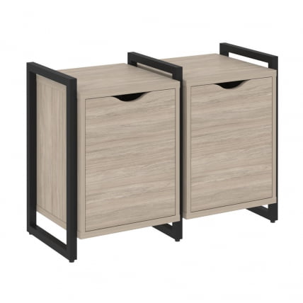 Тумба на регулируемых опорах наборная. Вариант №2 LOFT VR.L-TN-2.O Металл черный Дуб Аттик_0