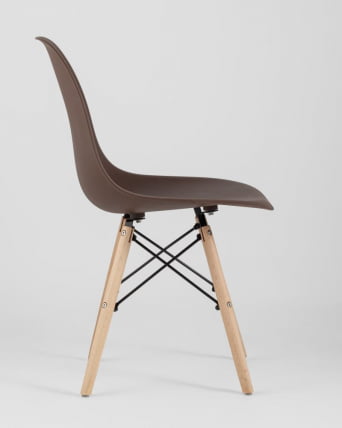 Стул Eames Style DSW коричневый 4 шт. комплект (разборный каркас)_4
