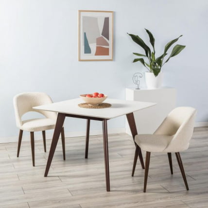 Стол Лунд 860*860 Белый Темный орех_11