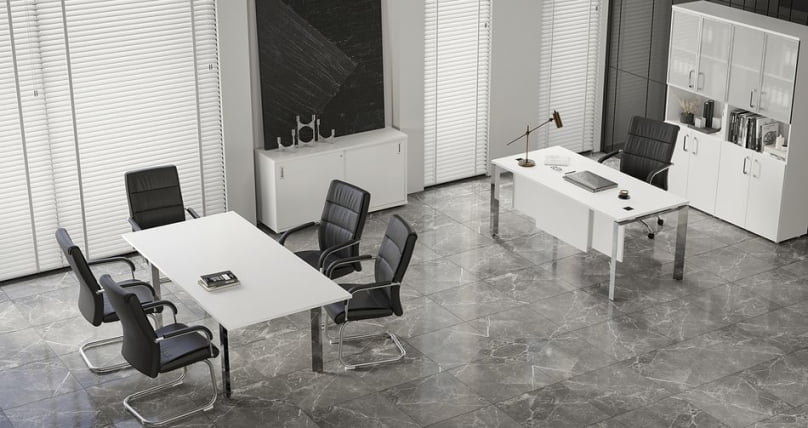 Стол переговорный на О-образном м/к ONIX DIRECT LUX M-O.MO-PRG-19 Белый бриллиант_1