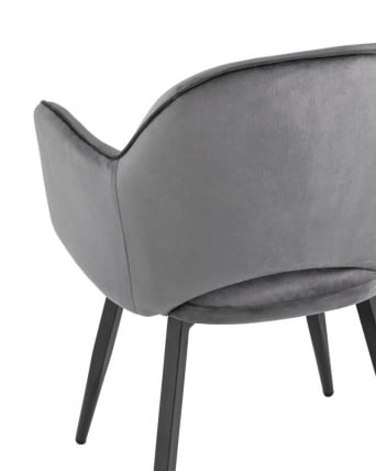 Стул Венера вращающийся велюр серый с полокотниками_6