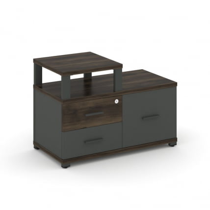Тумба приставная сервисная с надставкой узкой CONCEPT CN.TSR-002 B/W Дуб МАли Антрацит_0