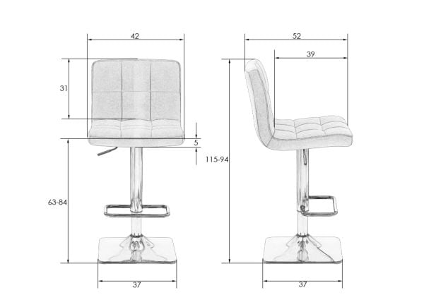 Стул барный ДОБРИН ДОМИНИC (мокко велюр (МДЖ9-9)) 2 шт / DOBRIN DOMINIC (MJ9-9))_9