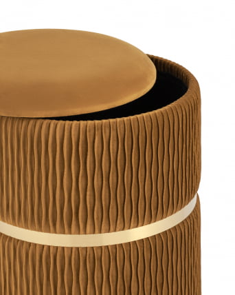 Пуф Джесси с ящиком велюр Горчичный_2