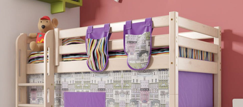 Кровать полувысокая Соня Вариант 5 с прямой лестницей_4