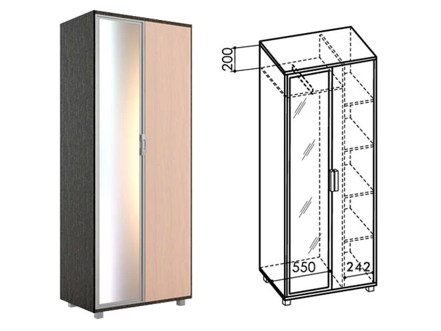 Шкаф 800 Модуль 5 Ясень шимо темн/ясень шимо св._0