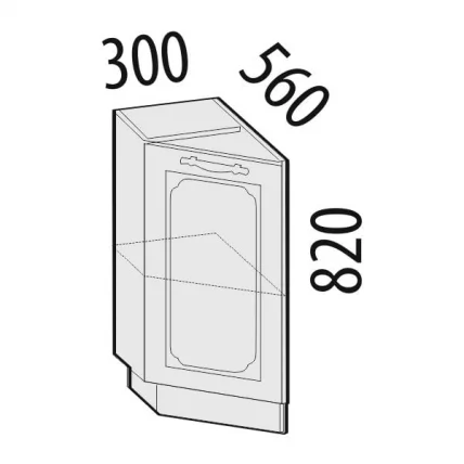 Стол торцевой левый Милана 23.65 Сосна Астрид/Ваниль_1