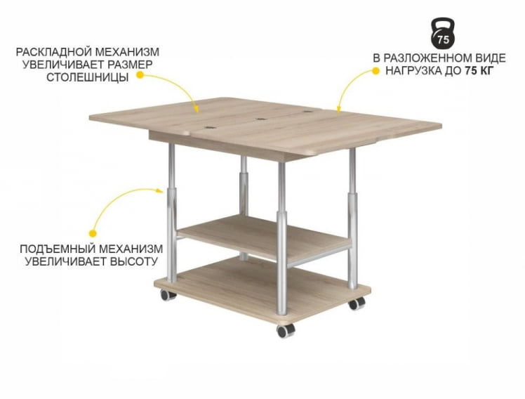Журнальный стол-трансформер Агат-22.2 Кронберг_2