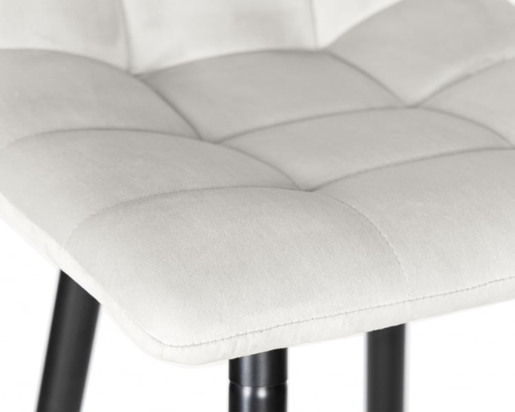 Стул полубарный DOBRIN OLIVIA (черные матовые ножки, светло-серый велюр (108-52))_6